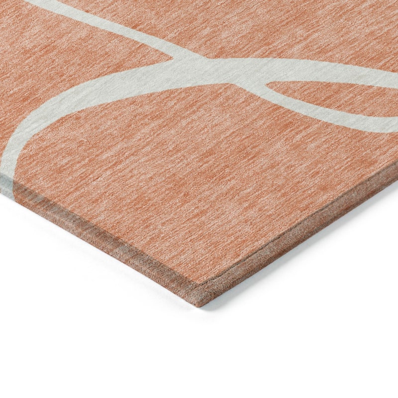 Machine Washable Indoor/ Outdoor Abstract Modern Chantille Rug