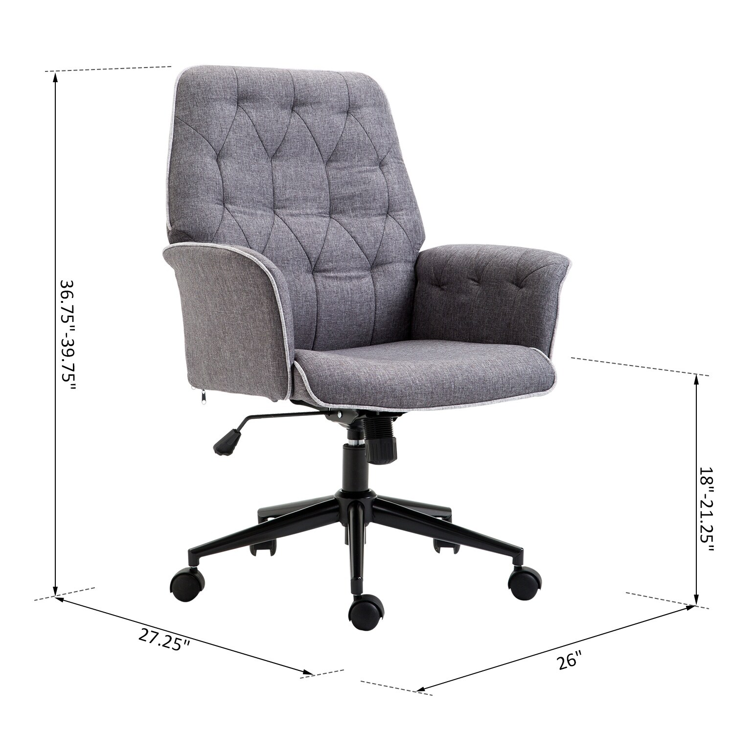 Homcom Vinsetto Mid Back Office Chair US921 1020131 for sale