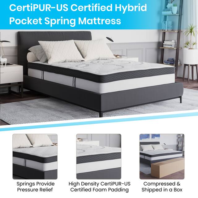 Hybrid Pocket Spring/Foam 12-inch Premium Mattress in a Box