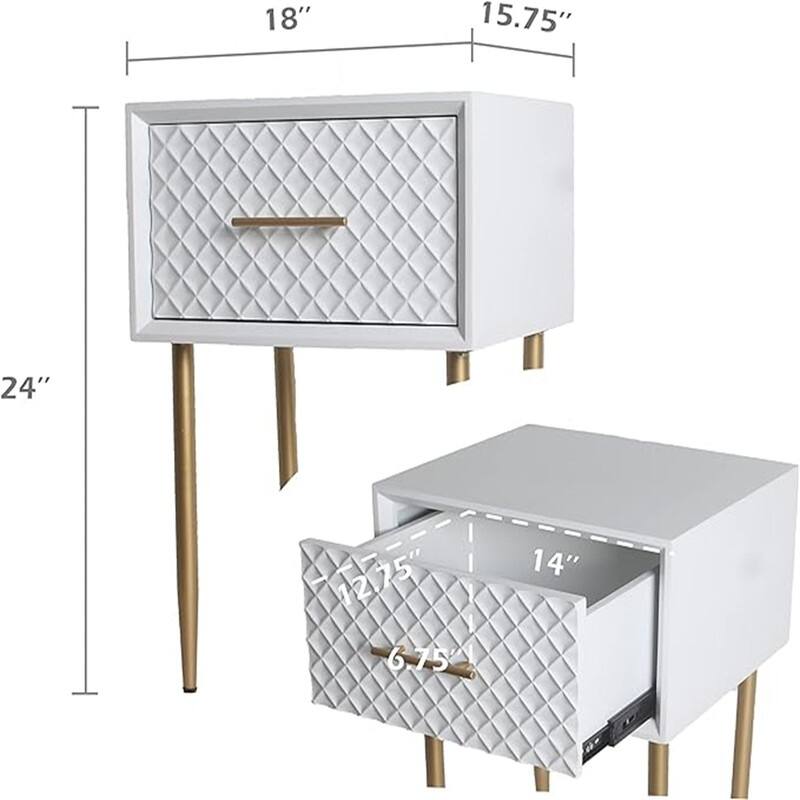 Drawer Nightstand Side Table