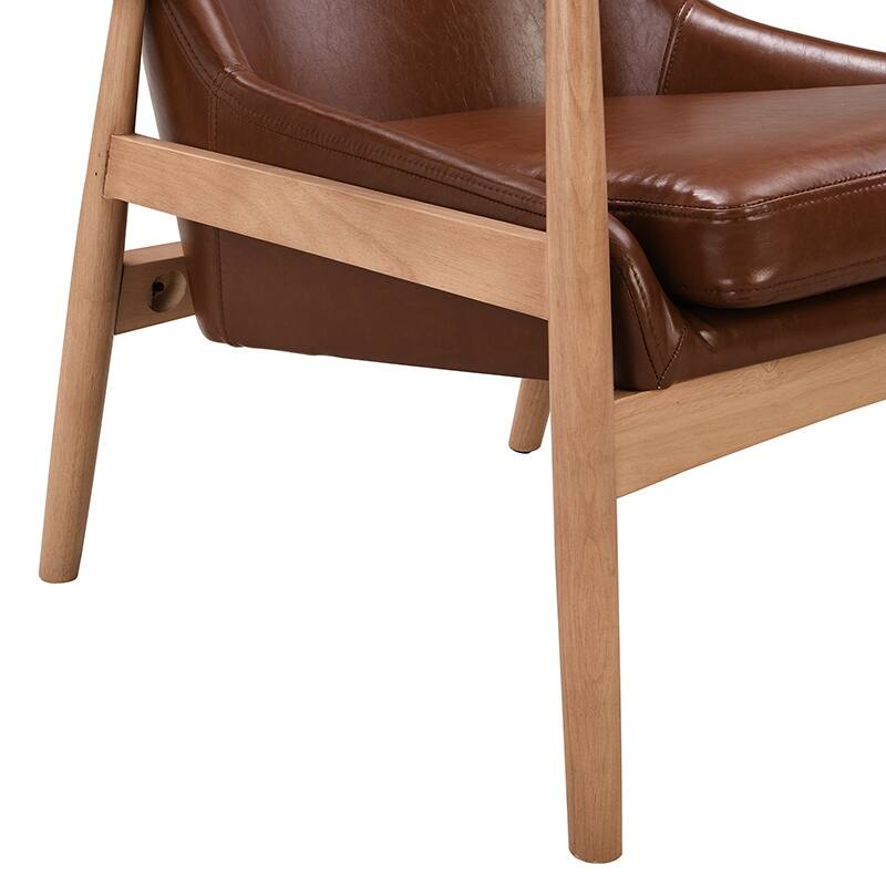 Sherpa Fabric Accent Chair with Solid Wood Frame, Upholstered & Comfortable for Living Room - 26.25" D x 27.5" W x 32.25" H