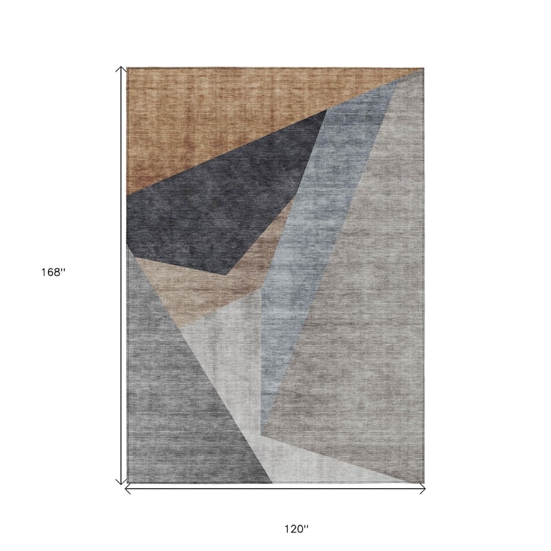 HomeRoots Abstract Transitional Rectangle Outdoor Rug