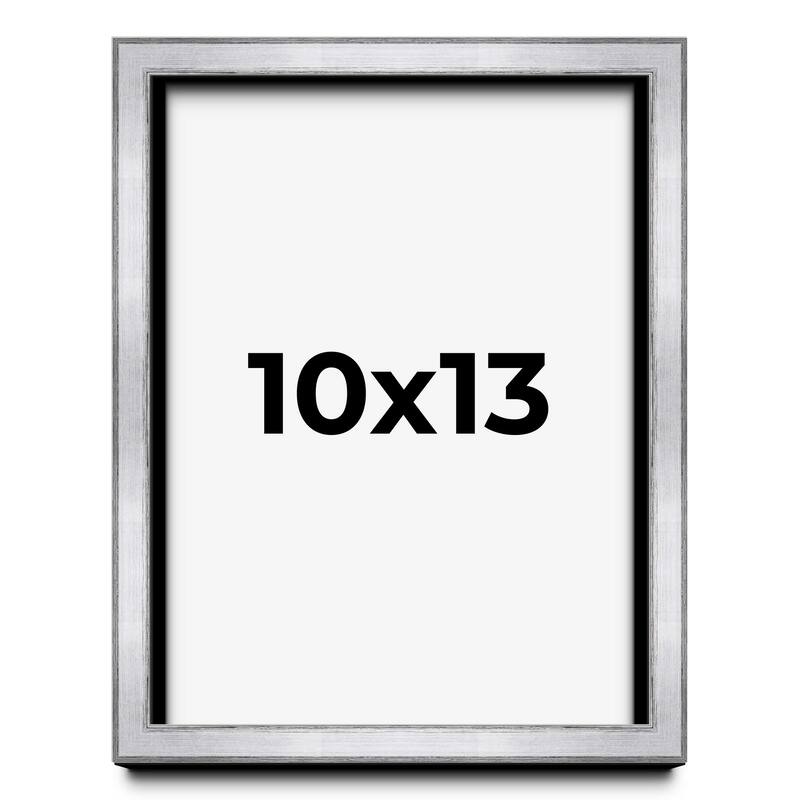 10x13 Shadow Box Frame Silver | 1.375 Inches Deep Real Wood