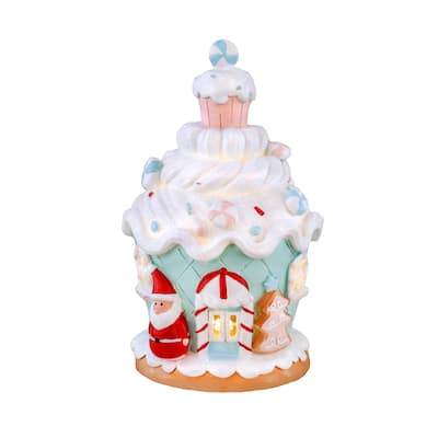 National Tree Company 8 in. Santa Cake House with Lights - 8 in