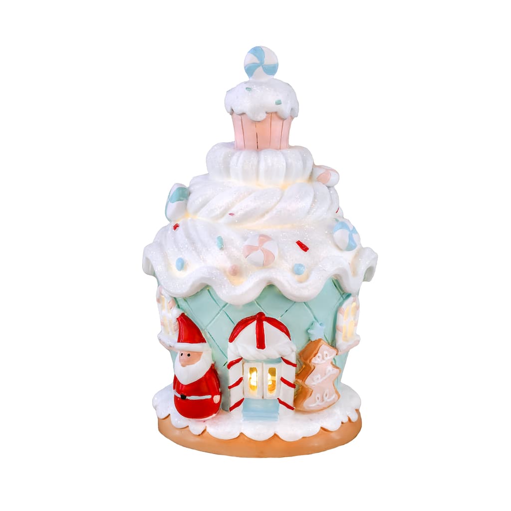 National Tree Company 8 in. Santa Cake House with Lights - 8 in