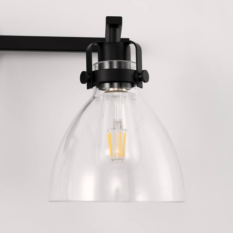 YANSUN 3-Light Black Vanity Light, E26 Modern Bathroom Mirror Light Fixture