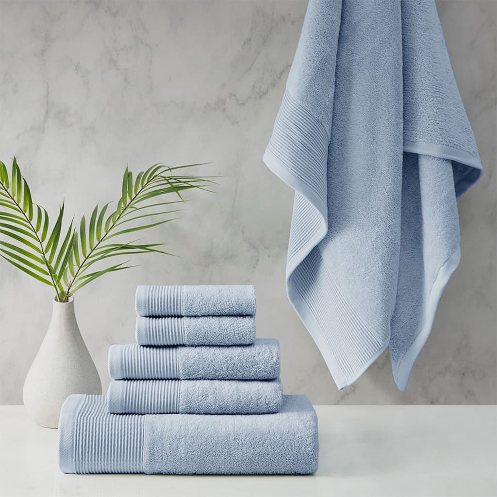 Cotton Tencel Blend Antimicrobial 6 Piece Towel Set