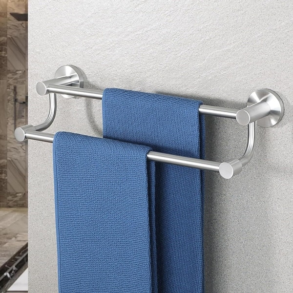 Double Towel Bars Towel Holder Towel Hanger for Bathroom  Vtg Wood Kitchen Bathroom Wall Mount Double Towel Rack Hand Bath Dish 16 x 6\
