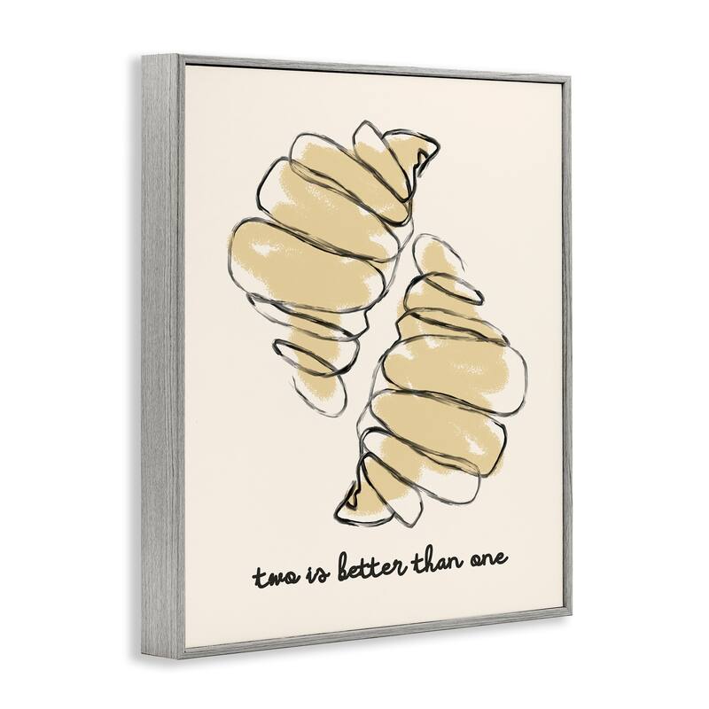 Stupell Croissants with French Phrase Framed Giclee Art Design By Lil' Rue