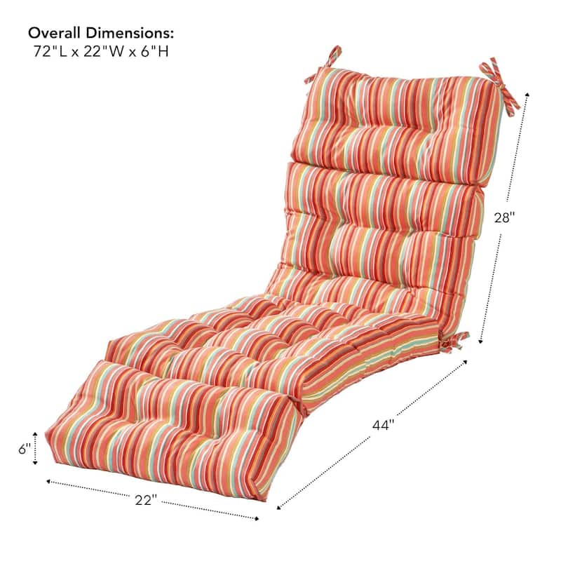 Coastal Stripe Outdoor Chaise Lounger Cushion