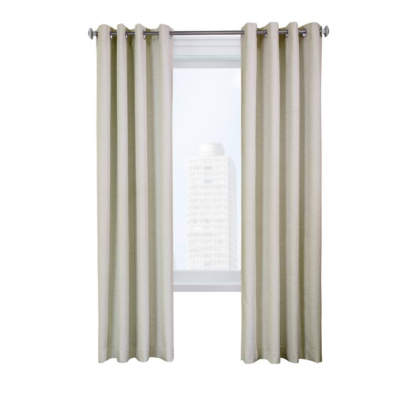 ThermaPlus Ventura Total Blackout Foamback Grommet Curtain Panel Pair - 52" x 84" - Natural