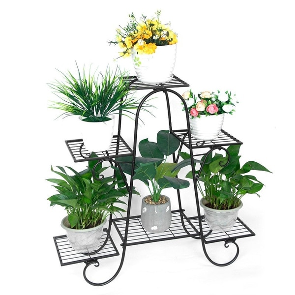 6-Tier Metal Flower Pot Plant Stand Balcony Floor-standing - 8' x 10'. Opens flyout.