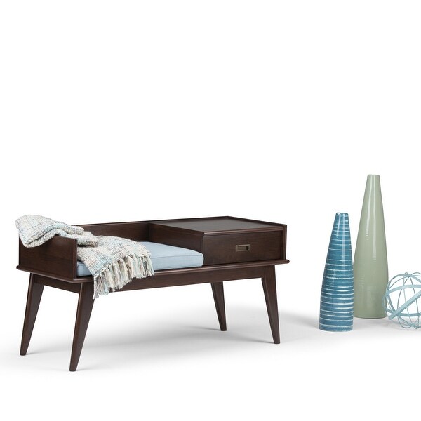 Shop Wyndenhall Tierney Solid Hardwood 48 Inch Wide Mid Century Modern Entryway Storage Bench 48 W X 18 D X 23 H Overstock 11019876