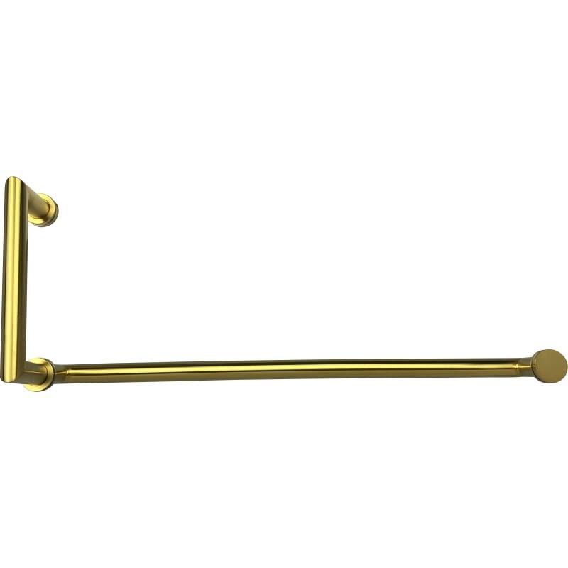 CEL Round Tubing Mitered Corner 8" Pull Handle with 24" Towel Bar Comb Set for Shower Door - Satin Brass