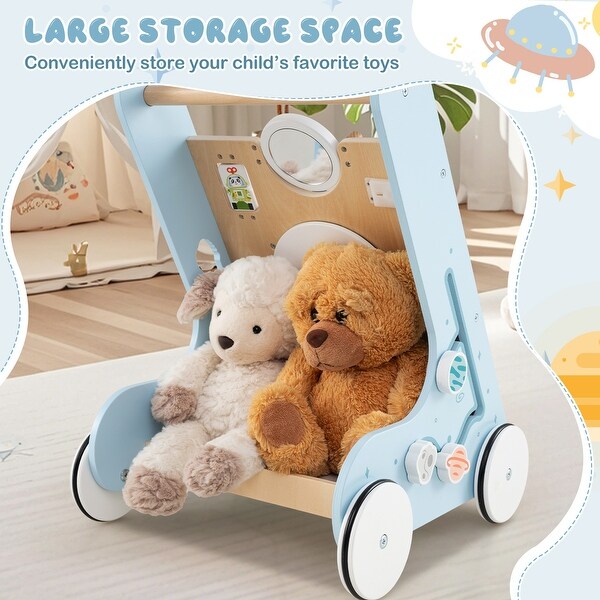 Green MDF Space-Themed Baby Walker with 8-in-1 Activity - 14