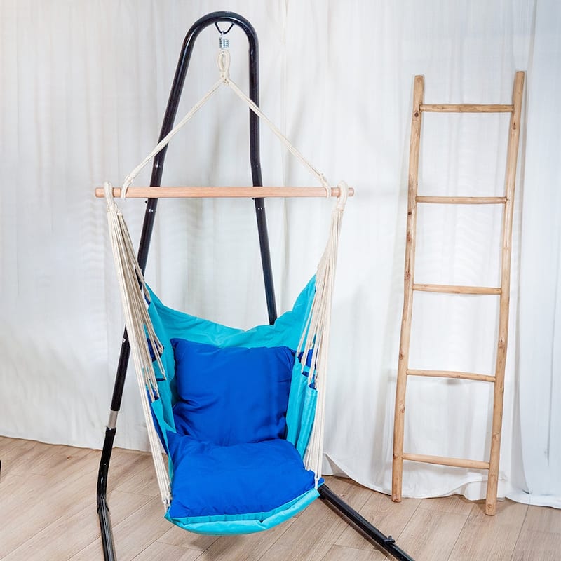 Sereno Hammock Chair Hanging Porch Swing Indoor Outdoor Lounger for Bedroom & Patio - 78 x 47 in