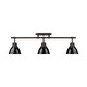 preview thumbnail 1 of 2, Yep by Golden Lighting Duncan 3-light Semi-Flush Mount in Rubbed Bronze and Black shade - Rubbed Bronze - 3-Light Semi-flush