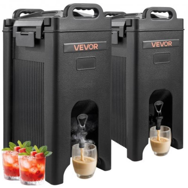 Large 5-Gallon Thermal Beverage Dispenser Set, Stackable Design Hot and Cold Drinks for Events - 16.73” x 10.12” x 25.79”