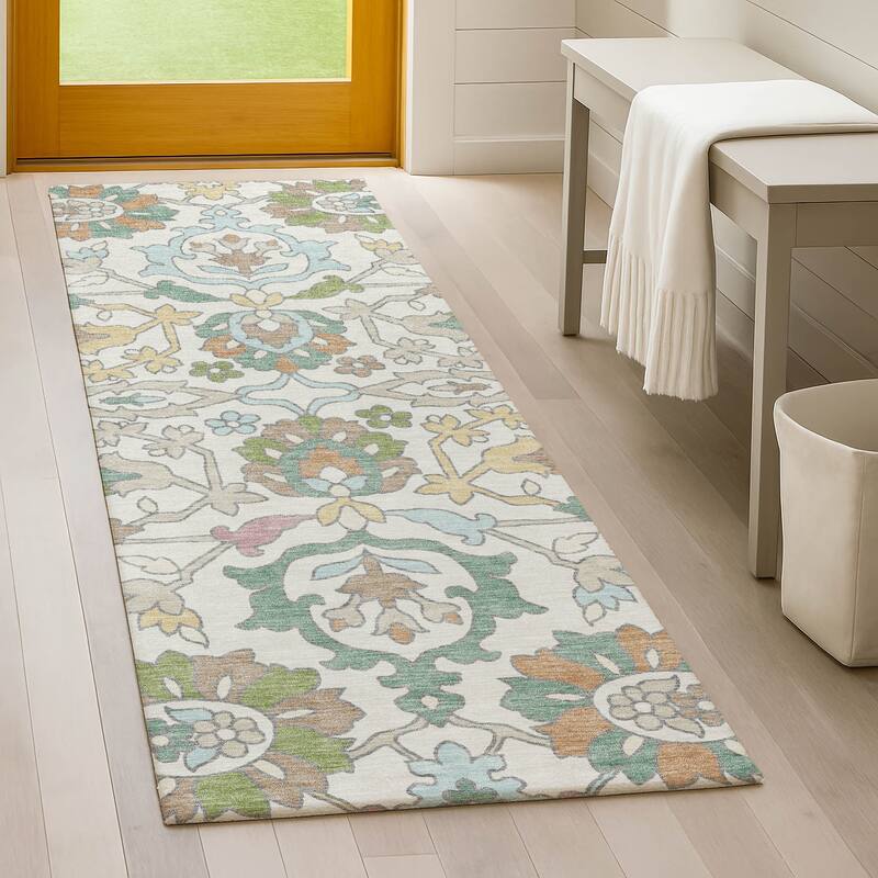 Machine Washable Indoor/ Outdoor Traditional Blanca Chantille Rug