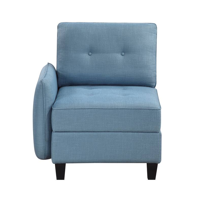 Dorian 30" Textured Fabric with One Arm Chair - Storage, Button-Tufted