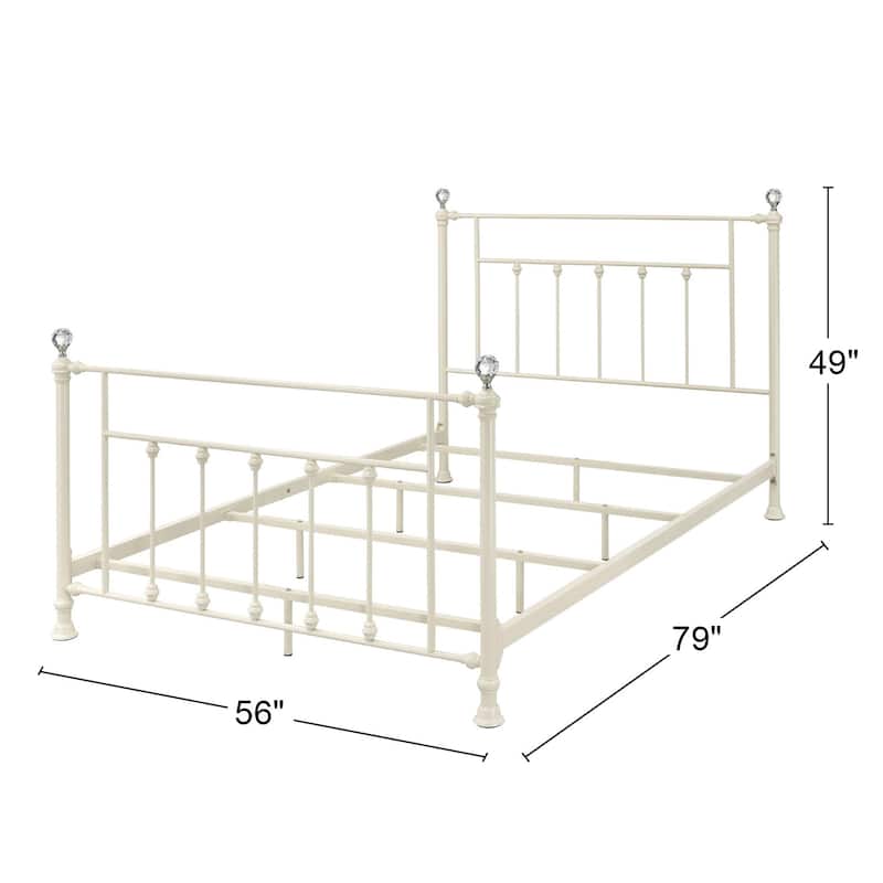 Metal and Acrylic Bed in White Finish