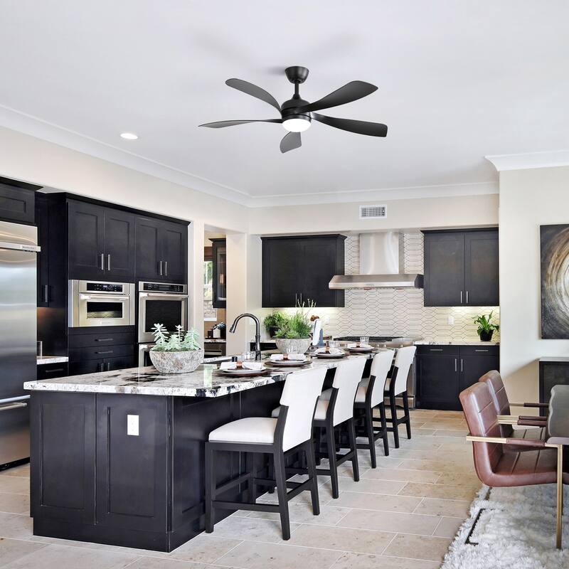 Sofucor 45 Inch Ceiling Fan with Light and Remote,Indoor/Outdoor with 3-Timer,Low Profile Quiet for Bedroom Living Room Patio