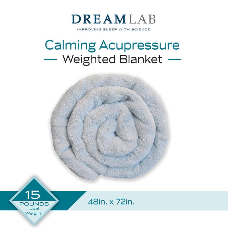 DreamLab Acupressure 48x72 Weighted Blanket with Removable Cover Bed