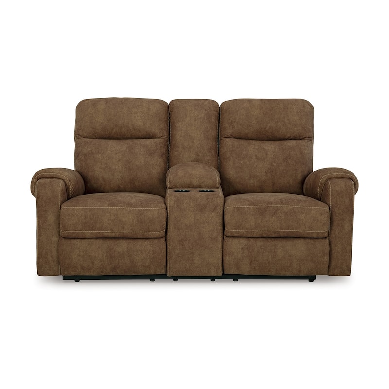 Woli Manual Recliner Loveseat, 75 Inch, Classic Brown Faux Leather