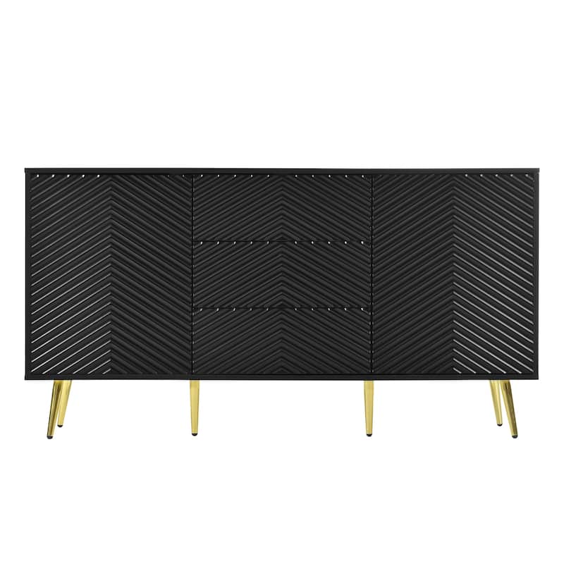 Modern Sideboard with Storage - Black