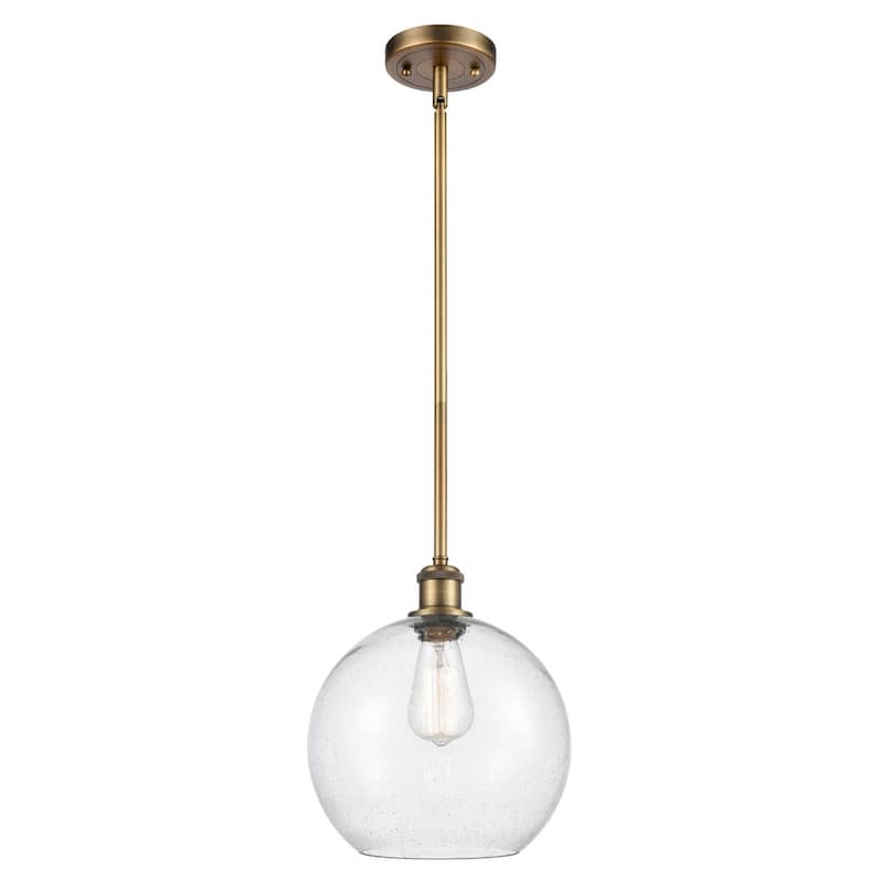 Innovations Lighting Large Athens 10" Wide Mini Pendant - Brushed Brass / Seedy