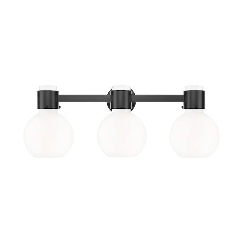 Innovations Lighting 464-3W-10-24 Lawton Sphere Vanity Lawton Sphere 3 - Matte Black / Gloss White