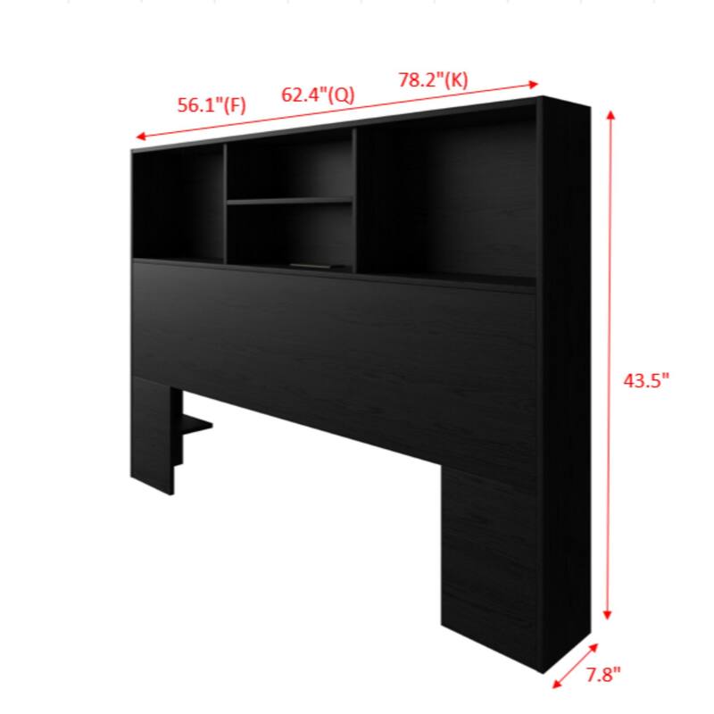 Clayfell Pomona Freestanding Storage Headboard with Shelving