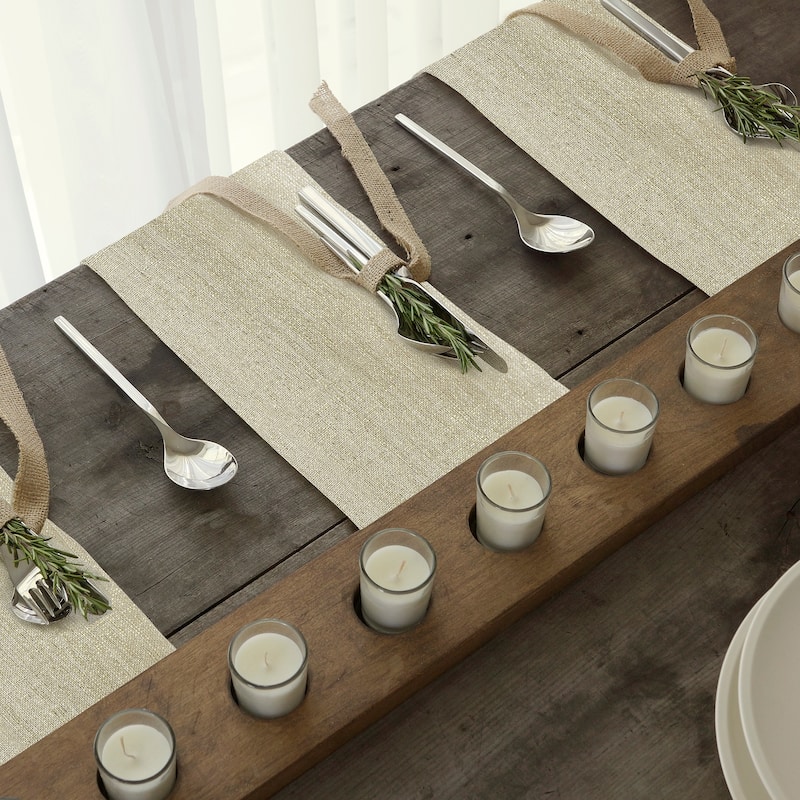 Villeroy & Boch La Classica Luxury Linen Fabric Napkin (Set of 4) - 21" x 21" - Ivory/Gold