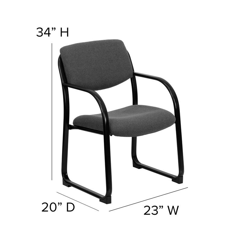 Fabric Executive Side Reception Chair with Sled Base