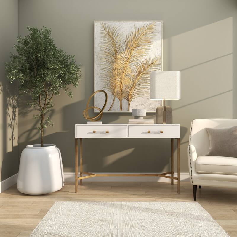 White Resin Short Wide Round Floor Decorative Vase