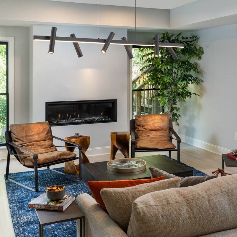 6 Light Modern Industrial LED Track Lighting Kit Industrial Adjustable Linear Spotlights - W47.24"