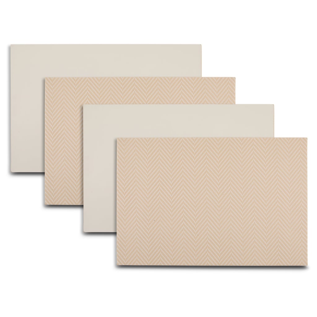 Dainty Home Chevron Premium Vegan Leather Reversible 2 Pattern Rectangular Placemat Set Of 4