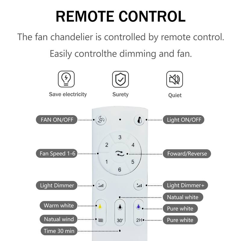 Sofucor 52 inch Ceiling Fan with Light and Remote,Solid Wood Blades,Dimmable,Noiseless,for Bedroom Living Room Gazebo Patio