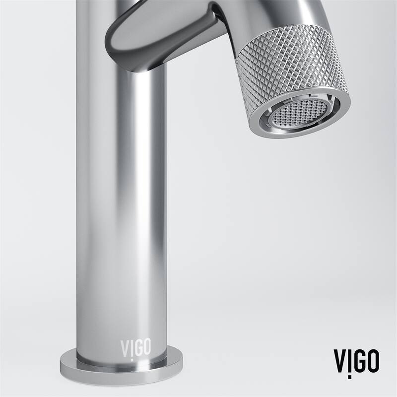 VIGO Apollo 8" H Button Operated Single Hole Bathroom Faucet