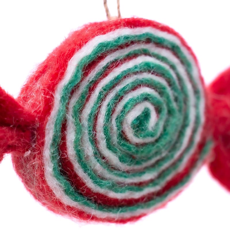 Gingerbread House and Candy Handmade Felt Ornaments, Set of 2