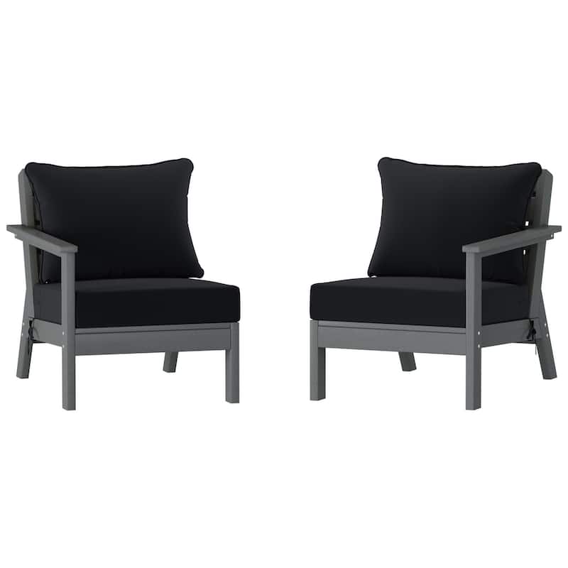 Polytrends Birchwood All Weather HDPE Outdoor Patio Deep Seating Gray Loveseat (2-Piece)