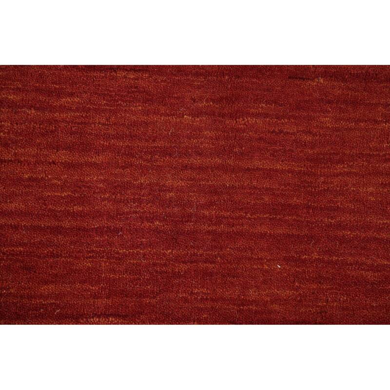 Gabbeh Area Rug Hand-Knotted Stripe Wool Carpet - 6'7"x 9'8"