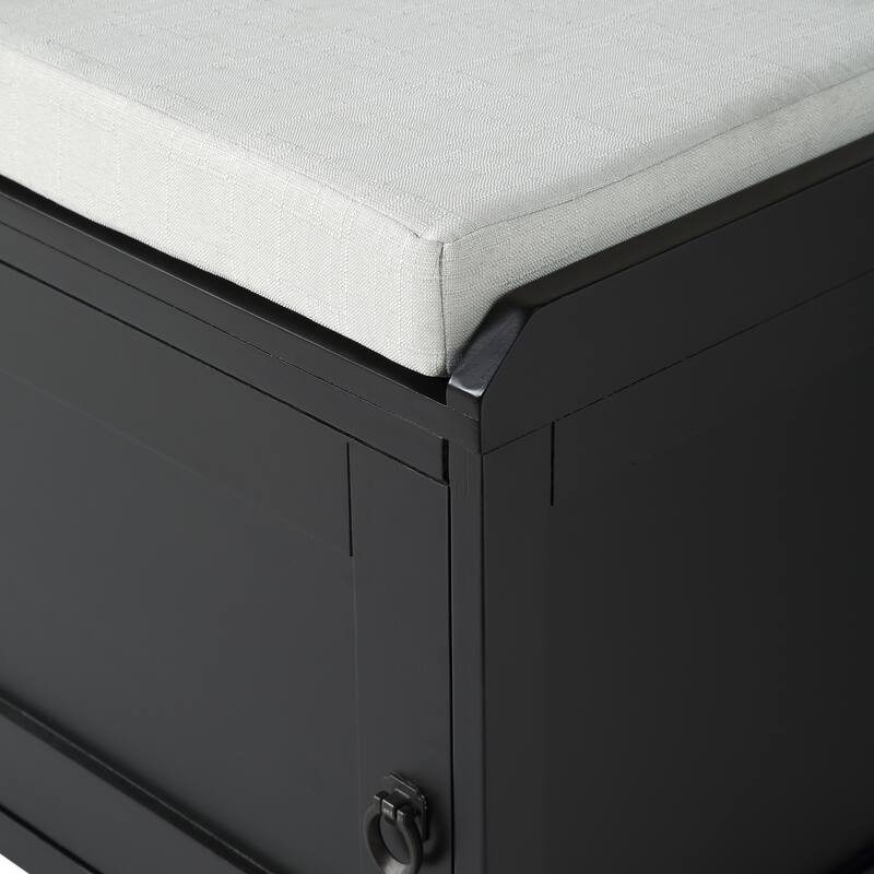 19.3 in.H X 46.85 in.W X 15.35 in.D Wood Storage Bench with Cabinets
