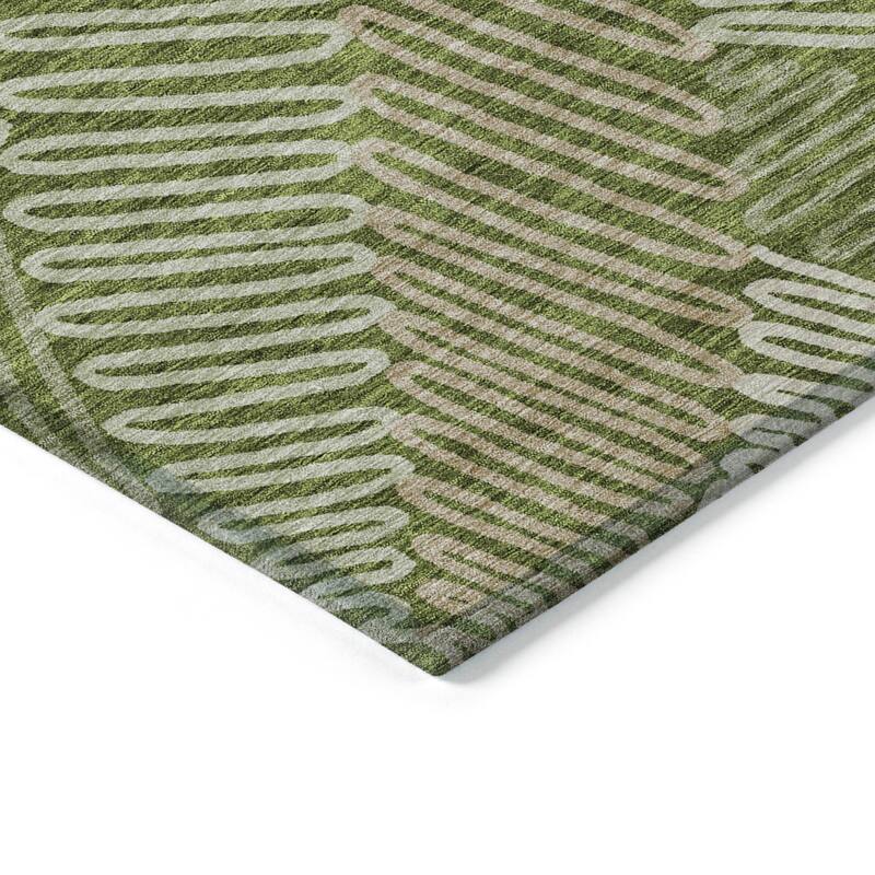 Machine Washable Indoor/ Outdoor Chantille Contemporary Squiggles Rug