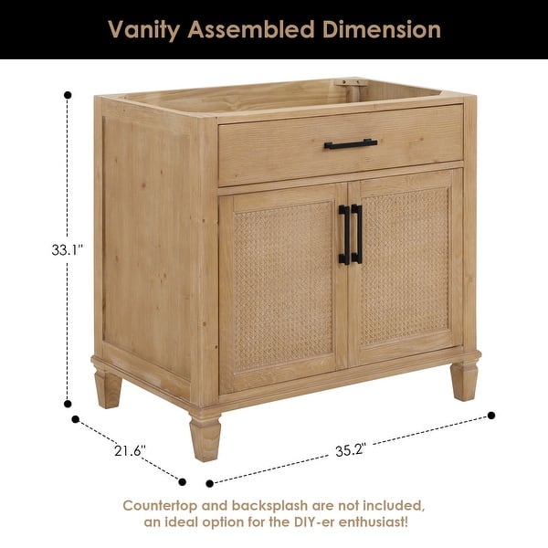 dimension image slide 2 of 4, Altair Solana Bath Vanity Base without Top and Sink, no Mirror