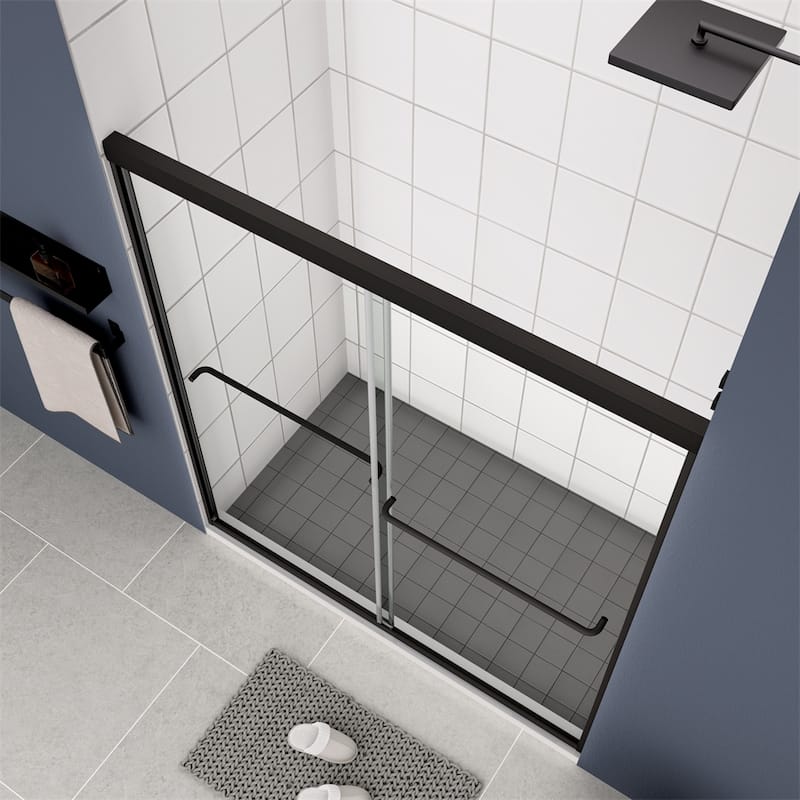 Bathroom Shower Sliding Door with 1/4" Tempered Glass