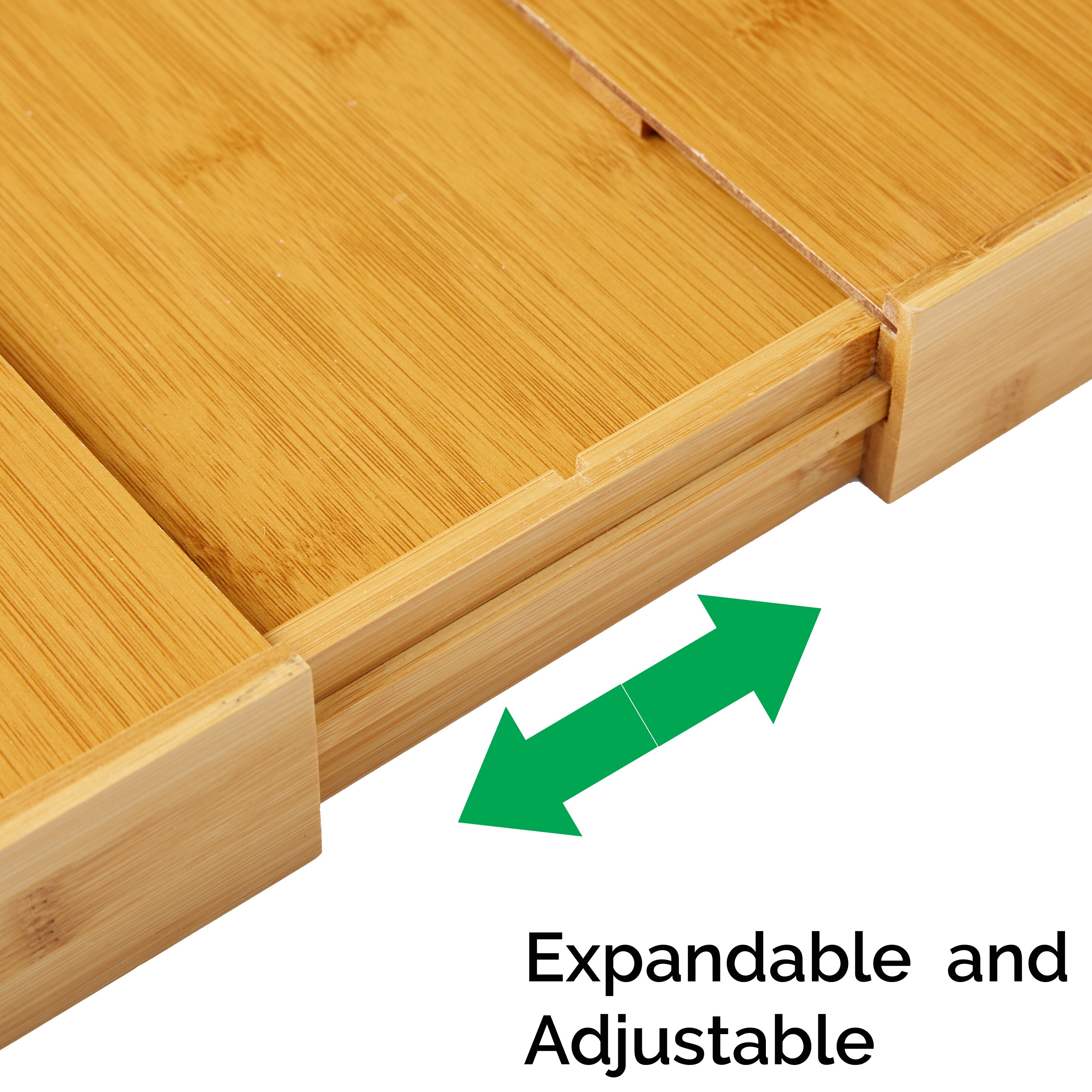 Vaiyer Bamboo Expandable Drawer Organizer For Utensils Holder Expands Up To 17 5 Inches Wide Adjustable Cutlery Tray Flatware Overstock 32922429