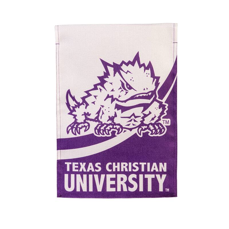 Texas Christian University Burlap Flag Garden Size