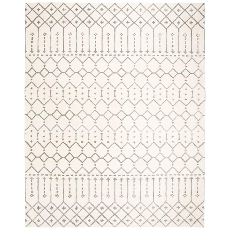 SAFAVIEH Handmade Himalaya Parasols Modern Wool Rug - 11' x 15' - Ivory/Grey