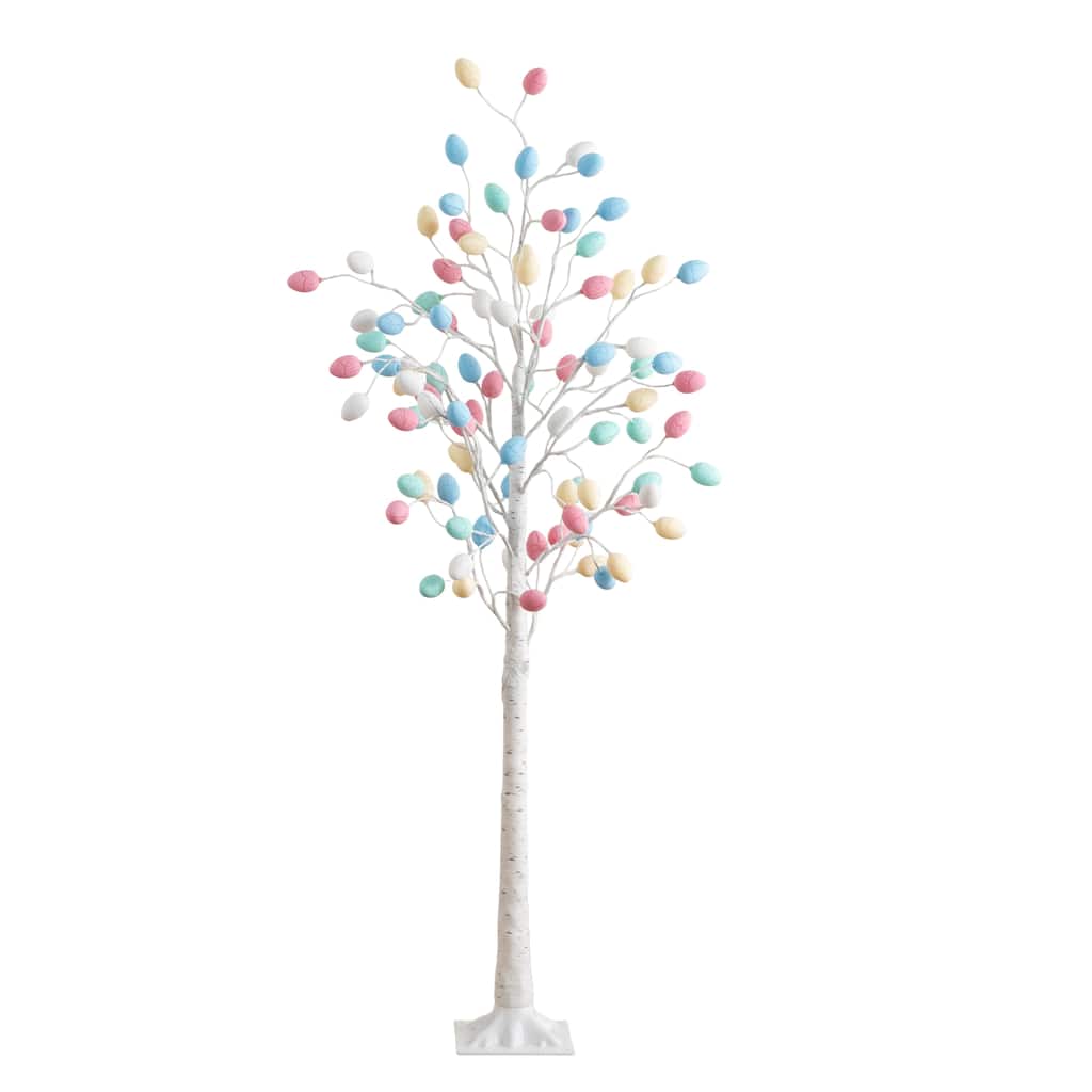 6-ft Pre-Lit Artificial Easter Twig Tree with 96 Egg Shaped LED